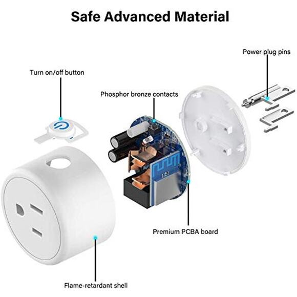 Mini Smart Plug - Wi-Fi Outlet Socket Compatible w/ Alexa, Echo and Google Home - Picture 7 of 10